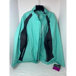 Free Country‎ Rain Jacket Windbreaker Lightweight Activewear Teal Black 3XL